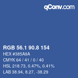 カラーコード: RGB 56.1 90.8 154 | qconv.com