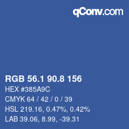 カラーコード: RGB 56.1 90.8 156 | qconv.com