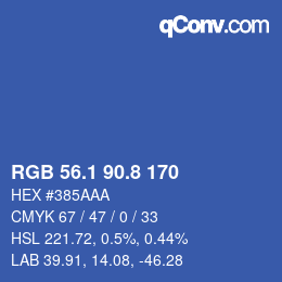 Farbcode: RGB 56.1 90.8 170 | qconv.com