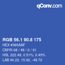 Color code: RGB 56.1 90.8 175 | qconv.com