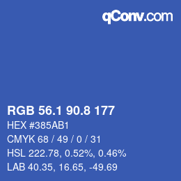 カラーコード: RGB 56.1 90.8 177 | qconv.com