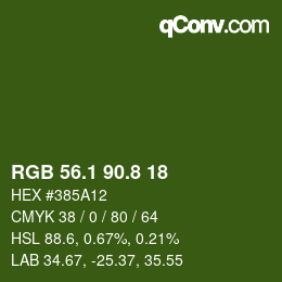 カラーコード: RGB 56.1 90.8 18 | qconv.com