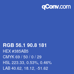 Color code: RGB 56.1 90.8 181 | qconv.com