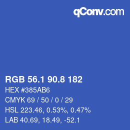 カラーコード: RGB 56.1 90.8 182 | qconv.com