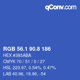 カラーコード: RGB 56.1 90.8 186 | qconv.com
