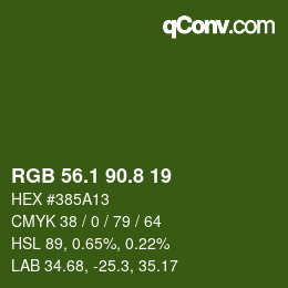 Color code: RGB 56.1 90.8 19 | qconv.com