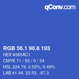 カラーコード: RGB 56.1 90.8 193 | qconv.com