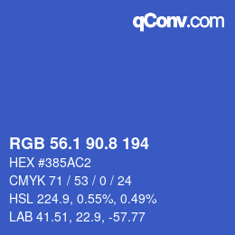 カラーコード: RGB 56.1 90.8 194 | qconv.com