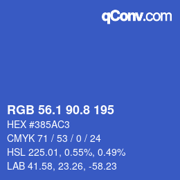 カラーコード: RGB 56.1 90.8 195 | qconv.com