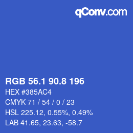 カラーコード: RGB 56.1 90.8 196 | qconv.com