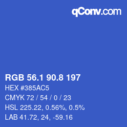 カラーコード: RGB 56.1 90.8 197 | qconv.com