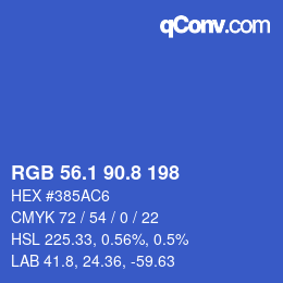 カラーコード: RGB 56.1 90.8 198 | qconv.com