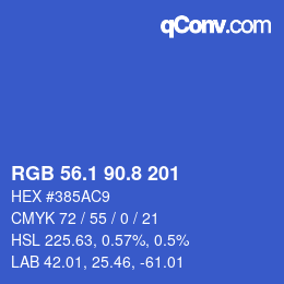 カラーコード: RGB 56.1 90.8 201 | qconv.com