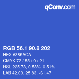 カラーコード: RGB 56.1 90.8 202 | qconv.com