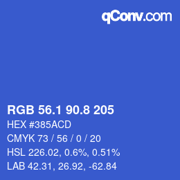 カラーコード: RGB 56.1 90.8 205 | qconv.com