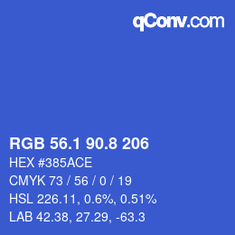 カラーコード: RGB 56.1 90.8 206 | qconv.com
