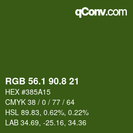 カラーコード: RGB 56.1 90.8 21 | qconv.com