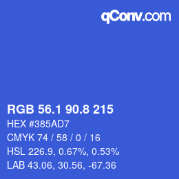 カラーコード: RGB 56.1 90.8 215 | qconv.com