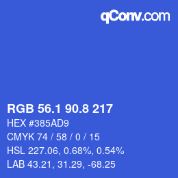 カラーコード: RGB 56.1 90.8 217 | qconv.com