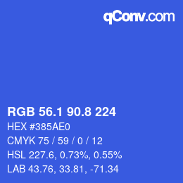 カラーコード: RGB 56.1 90.8 224 | qconv.com