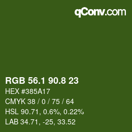 Color code: RGB 56.1 90.8 23 | qconv.com