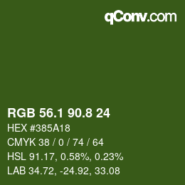 Color code: RGB 56.1 90.8 24 | qconv.com