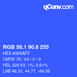 カラーコード: RGB 56.1 90.8 255 | qconv.com