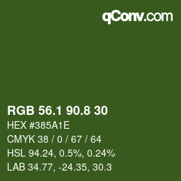 カラーコード: RGB 56.1 90.8 30 | qconv.com
