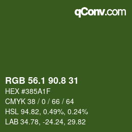 カラーコード: RGB 56.1 90.8 31 | qconv.com