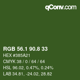 Color code: RGB 56.1 90.8 33 | qconv.com