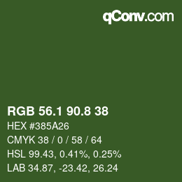 Color code: RGB 56.1 90.8 38 | qconv.com