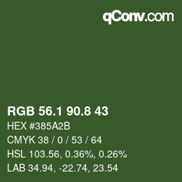 Color code: RGB 56.1 90.8 43 | qconv.com