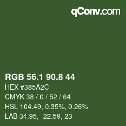 カラーコード: RGB 56.1 90.8 44 | qconv.com