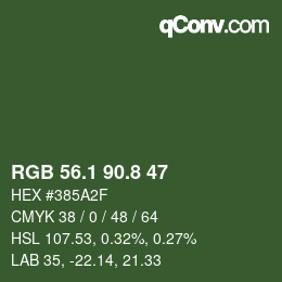 カラーコード: RGB 56.1 90.8 47 | qconv.com