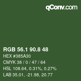 Color code: RGB 56.1 90.8 48 | qconv.com