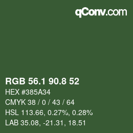 Color code: RGB 56.1 90.8 52 | qconv.com