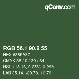 カラーコード: RGB 56.1 90.8 55 | qconv.com