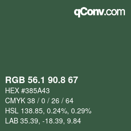 Color code: RGB 56.1 90.8 67 | qconv.com