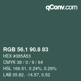 Color code: RGB 56.1 90.8 83 | qconv.com