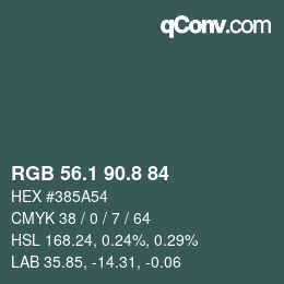 Color code: RGB 56.1 90.8 84 | qconv.com