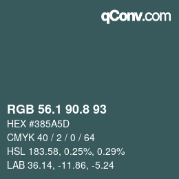 Color code: RGB 56.1 90.8 93 | qconv.com