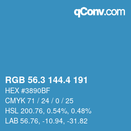 カラーコード: RGB 56.3 144.4 191 | qconv.com
