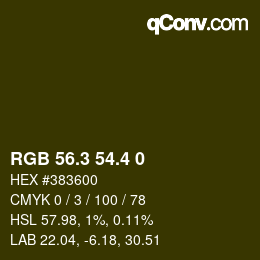 カラーコード: RGB 56.3 54.4 0 | qconv.com