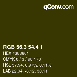 カラーコード: RGB 56.3 54.4 1 | qconv.com