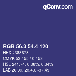 カラーコード: RGB 56.3 54.4 120 | qconv.com