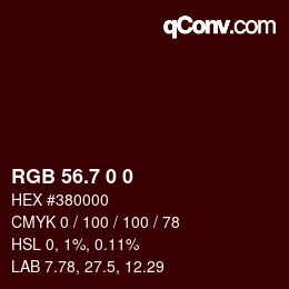 カラーコード: RGB 56.7 0 0 | qconv.com