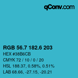 カラーコード: RGB 56.7 182.6 203 | qconv.com