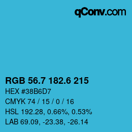 カラーコード: RGB 56.7 182.6 215 | qconv.com