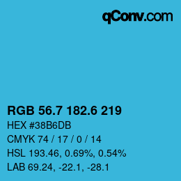 カラーコード: RGB 56.7 182.6 219 | qconv.com