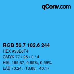 カラーコード: RGB 56.7 182.6 244 | qconv.com